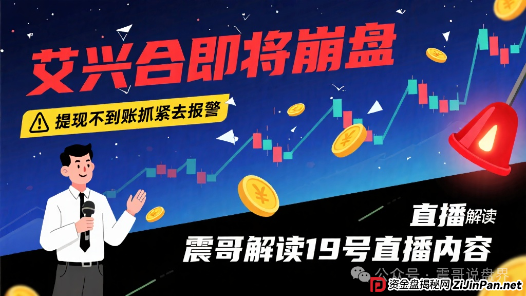 艾兴合即将崩盘,提现不到账抓紧去报警,震哥解读19号直播内容