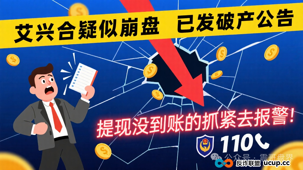 艾兴合疑似崩盘,已发破产公告,提现没到账的抓紧去报警!(1) 艾兴合疑似崩盘,已发破产公告,提现没到账的抓紧去报警!(1)